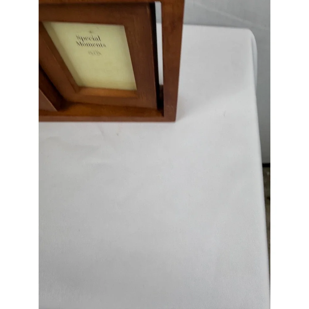 Special Moments Wood Rotating Triple Picture Frame Brown 3 Photo Swivel Display